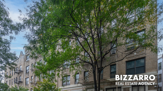 Front view of a multi-story brick building