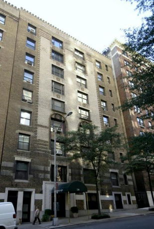 Front view of a multi-story apartment building.
