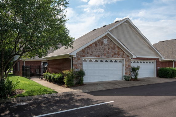 Front view of a house with a double garage